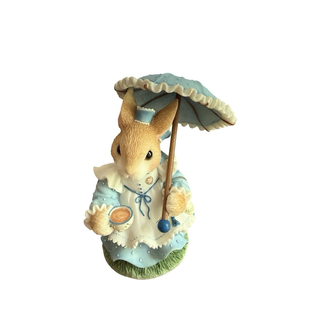 Rare My Blushing Bunnies "Tea with You is Sweet Indeed" 1998 ENESCO FIGURE
